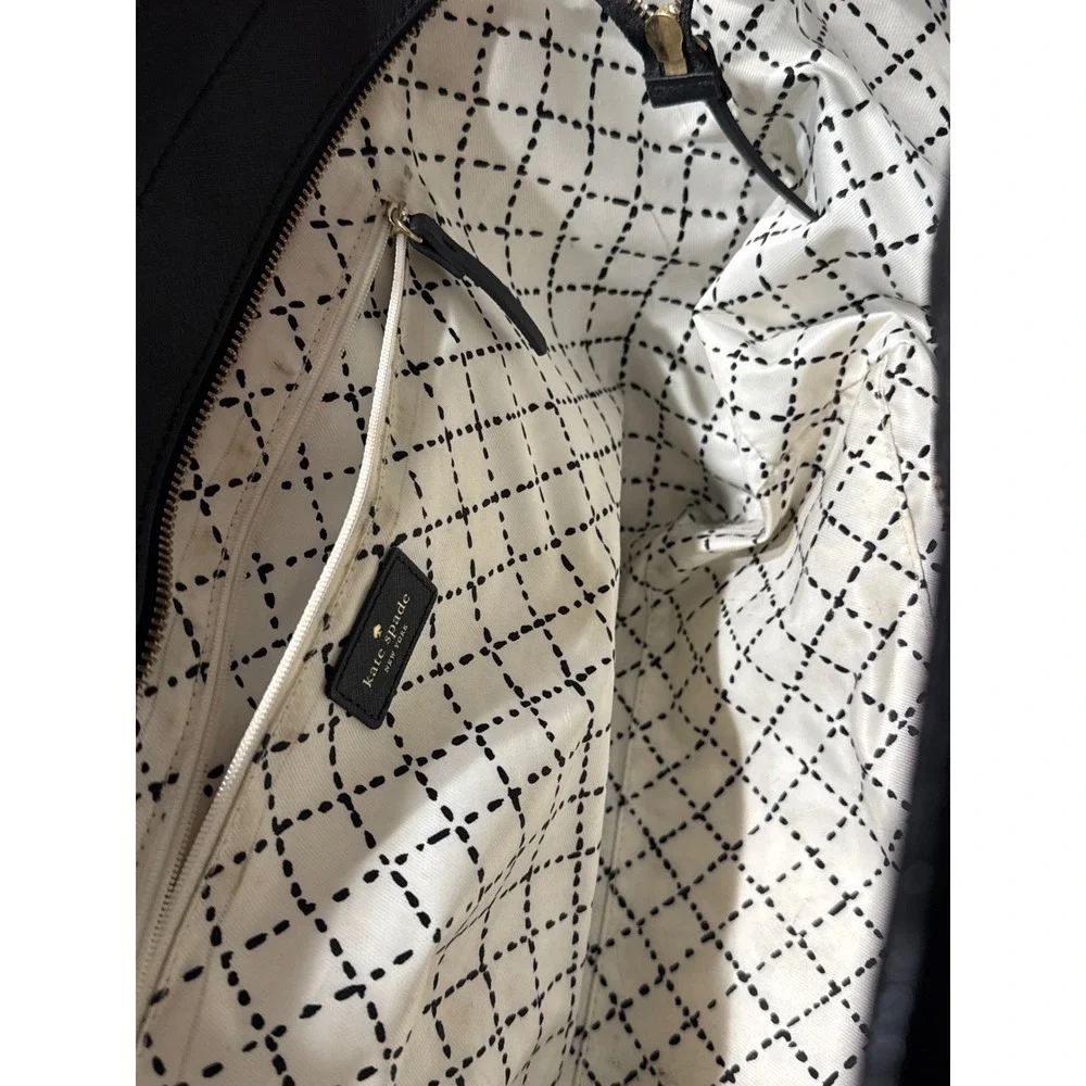 Saffiano Kate Spade Newbury Lane tote black leather bag with gold hardware‎